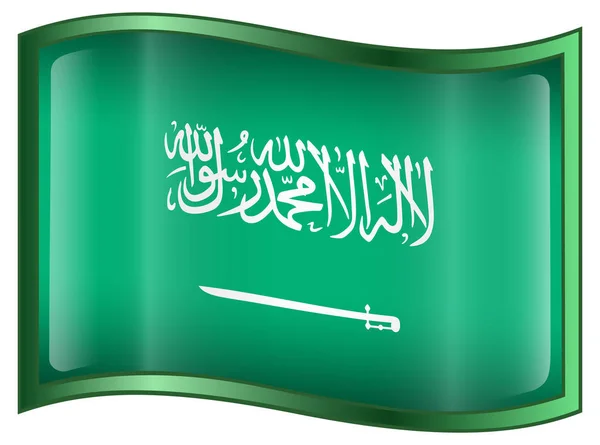 Saoedi Arabië Vlagpictogram Geïsoleerd Witte Achtergrond — Stockfoto