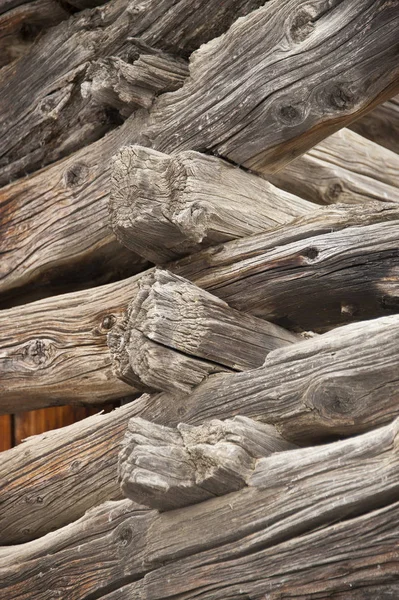 Drewniane Belki Chatce Miejscowości Dolina Aosty — Zdjęcie stockowe