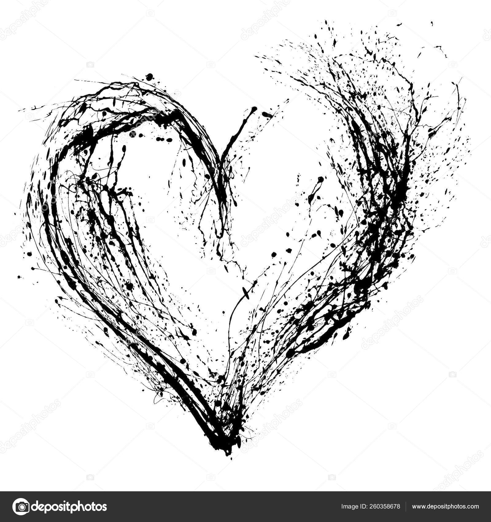 Abstract Valentine Black Heart White Background Stock Photo by ©YAYImages  260358678