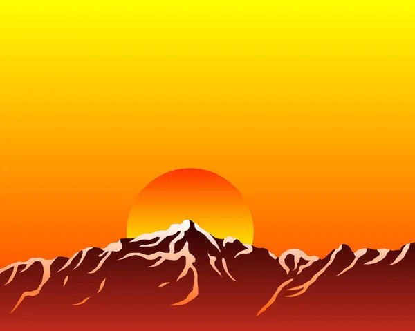 Иллюстрация Гор Солнцем — стоковое фото