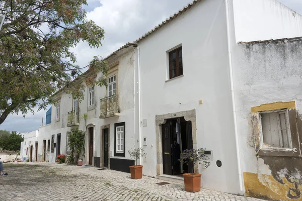 Casas Antiguas Típicas Calle Pequena Algarve Portugal Cerca Plaza — Foto de Stock