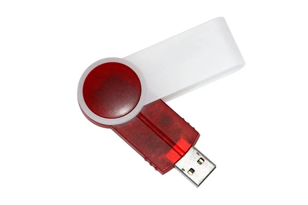 Zavřít Pohled Memory Stick Izolovaných Bílém Pozadí — Stock fotografie