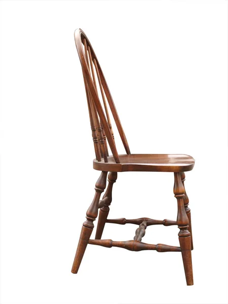 Cadeira Madeira Antiga Isolada Com Caminho Recorte — Fotografia de Stock