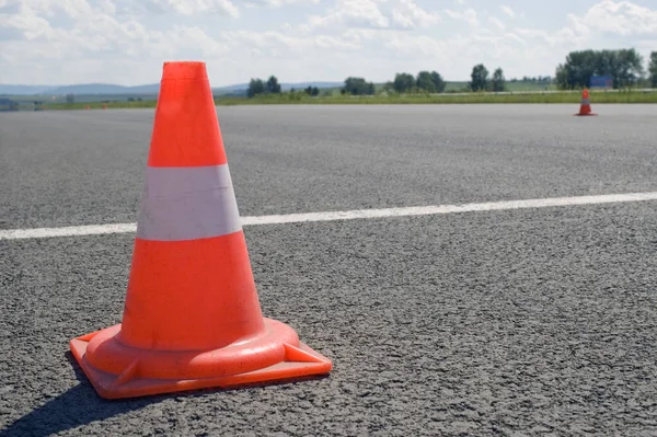 Warning Road Mark Road — Stock Photo, Image