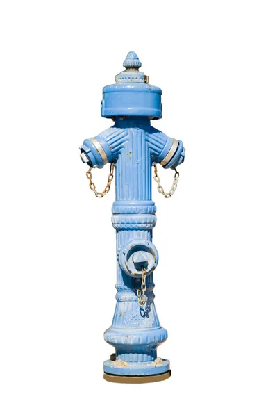 Vintage Blue Fire Hydrant Isolated White — Stock Photo, Image