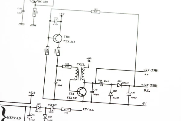 Elektroniczny Schemat Nowoczesna Żywa Koncepcja — Zdjęcie stockowe