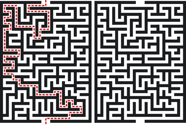 Labyrinthlabyrinth Mit Und Ohne Lösung — Stockfoto