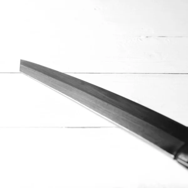 Cuchillo Cocina Sobre Fondo Mesa Negro Blanco Tono Estilo Color — Foto de Stock