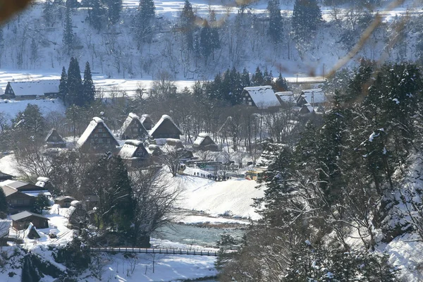 Pohled Shiroyama Vesnici Gassho Zukuri Shirakawago Japonsko — Stock fotografie