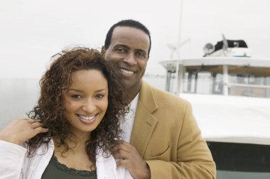 Loving Couple On The Yacht clipart
