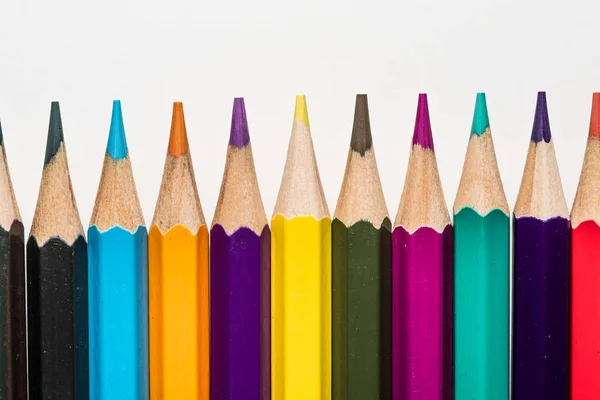 Vue Rapprochée Crayon Multicolore Pour Dessin Peinture Coloration — Photo