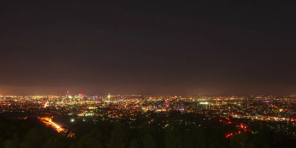 Vista Brisbane City Desde Mount Coot Tha Por Noche Queensland —  Fotos de Stock