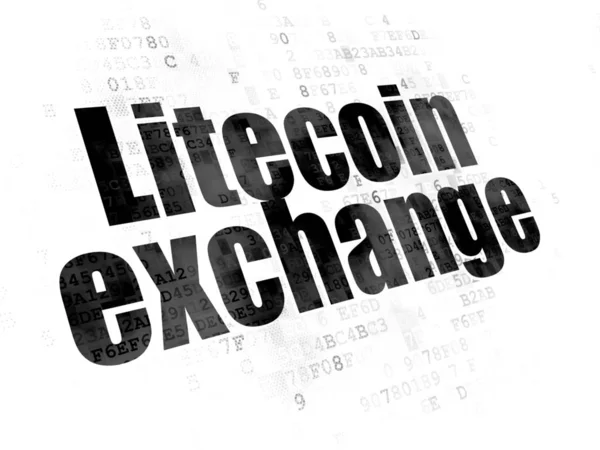 Concept Van Blockchain Korrelig Zwarte Tekst Litecoin Exchange Digitale Achtergrond — Stockfoto