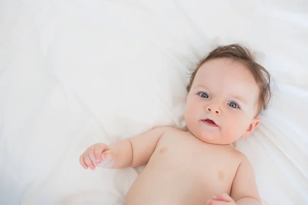 Söt Liten Baby Barn Sängen — Stockfoto