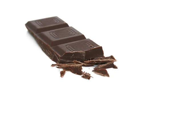 Uma Barra Chocolate Com Algumas Peças Quebradas — Fotografia de Stock