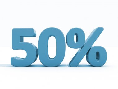 Percentage rate icon on a white background. Discount. 3D illustration. clipart