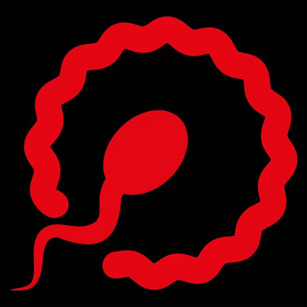 Ícone Raster Inseminação Estilo Símbolo Plano Cor Vermelha Ângulos Arredondados — Fotografia de Stock