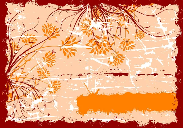 Soyut Ilkbahar Grunge Floral Dekoratif Arka Plan Vektör Çizim — Stok fotoğraf