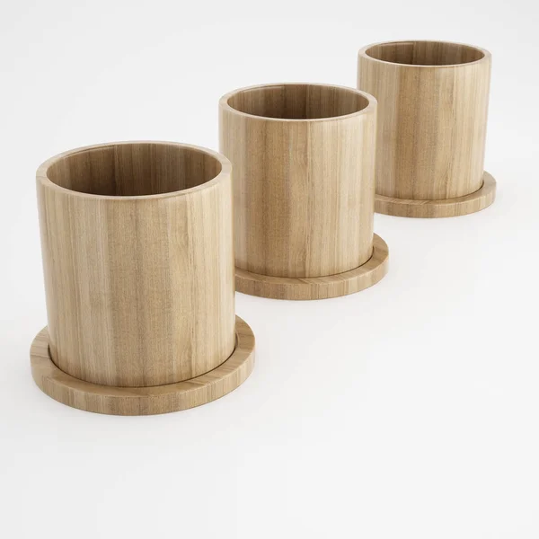 Wood Cup Rendering Design — Stock Photo, Image