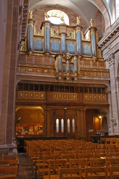 Órgão Para Interior Vazio Igreja — Fotografia de Stock