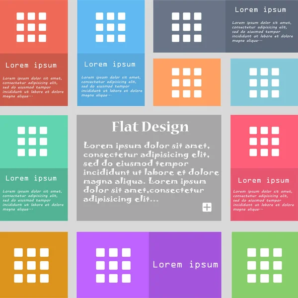 Menu Lista Sinal Ícone Opções Exibição Conteúdo Conjunto Botões Multicoloridos — Fotografia de Stock