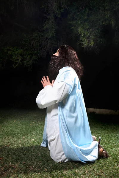 하나님께 기도하는 무릎을 겟세마네 동산에 — 스톡 사진