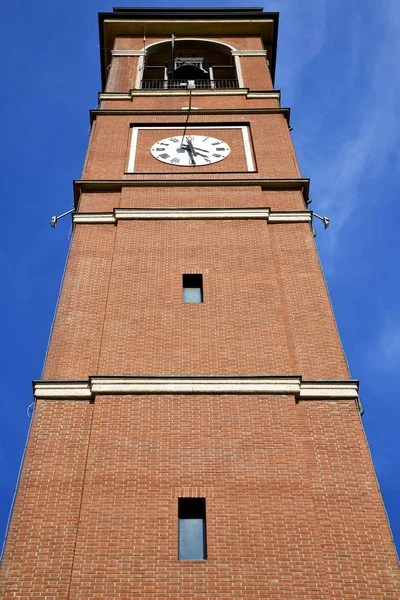 Cairate Varese Itália Parede Velha Terraço Igreja Relógio Sino Torre — Fotografia de Stock