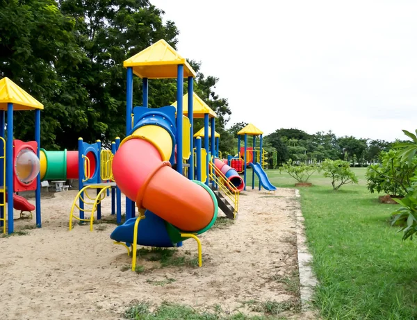 Crianças Equipamentos Playground Colorido Parque — Fotografia de Stock