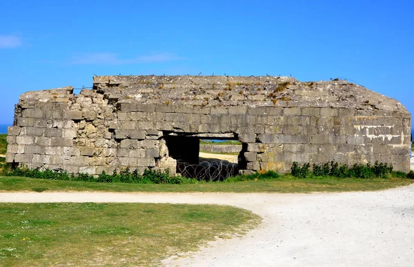 Bunker Német Omaha Beach Normandia Franciaország — Stock Fotó