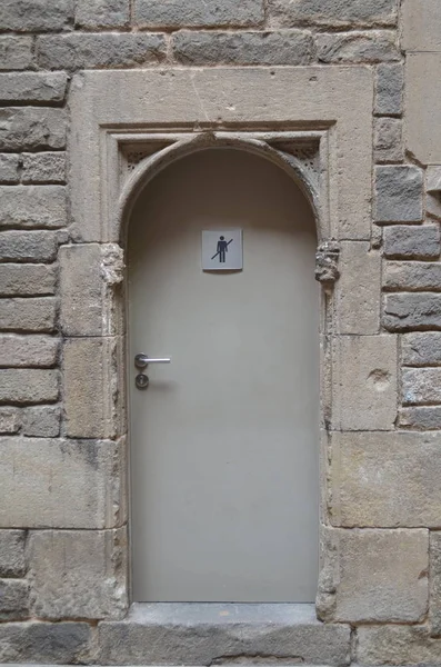 Eine Einfache Holztür Mit Einem Schild Nur Für Männer — Stockfoto