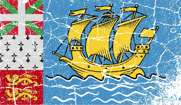 Vlajka Svatého Pierra Miquelonu Francie Starou Texturou Obrázek — Stock fotografie