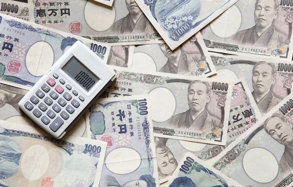 Calcolatrice Nota Yen Giapponese — Foto Stock