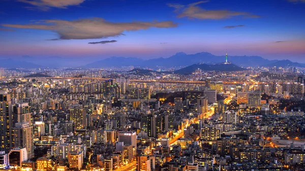 Vista Del Paisaje Urbano Del Centro Torre Seúl Seúl Corea — Foto de Stock