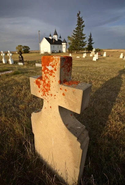 Régi Temető Sírköve Szent Mária Ortodox Templomban — Stock Fotó