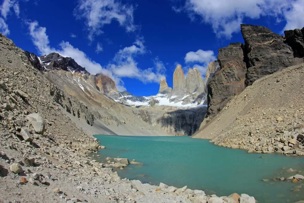 Τρεις Πύργοι Στο Torres Del Paine Εθνικό Πάρκο Θέα Της — Φωτογραφία Αρχείου