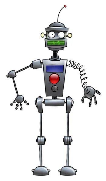 Silly Looking Cartoon Robot Very Helpful House — Stock Photo, Image