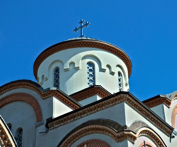 Újvidéki Ortodox Templom Tornya Szerbia — Stock Fotó