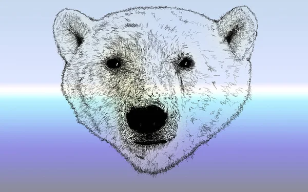 Chef För Polar Bear Illustration Slät Lutning Bakgrund — Stockfoto