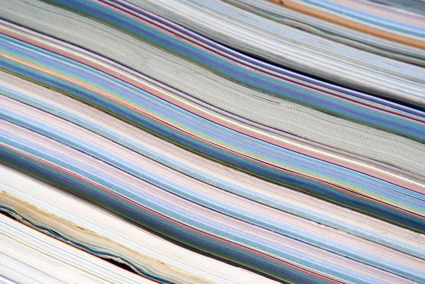 Montón Revistas Documentos Colores Fondo Bordes Papel — Foto de Stock