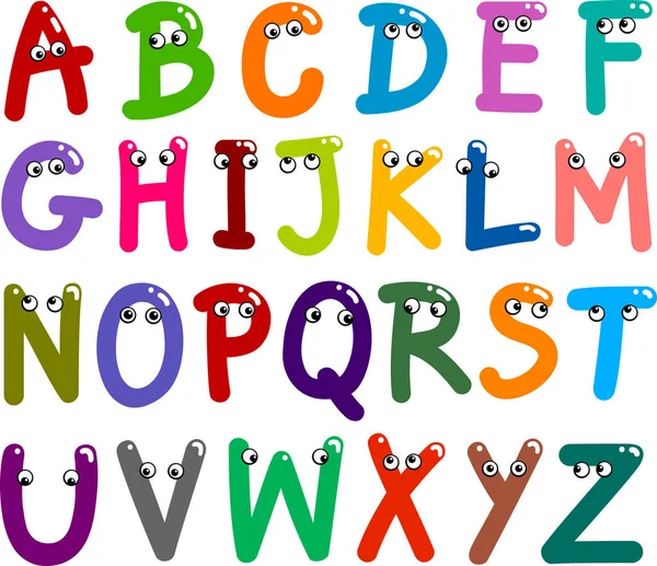 Illustration Lustiger Großbuchstaben Alphabet Für Die Bildung — Stockfoto