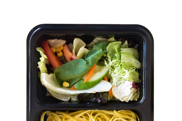 Top View Food Salad Spaghetti — Stock Photo, Image