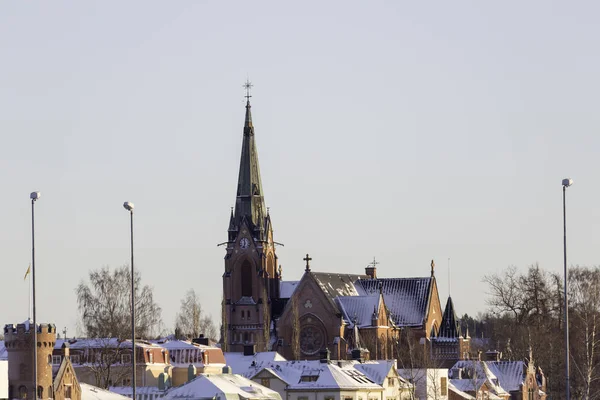 Stadtkirche Umea Schweden Winter Mit Schnee — Stockfoto