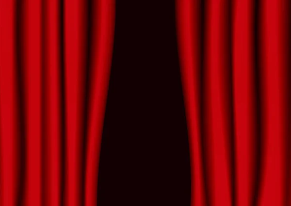 红色剧场窗帘 部分为黑色背景 — 图库照片