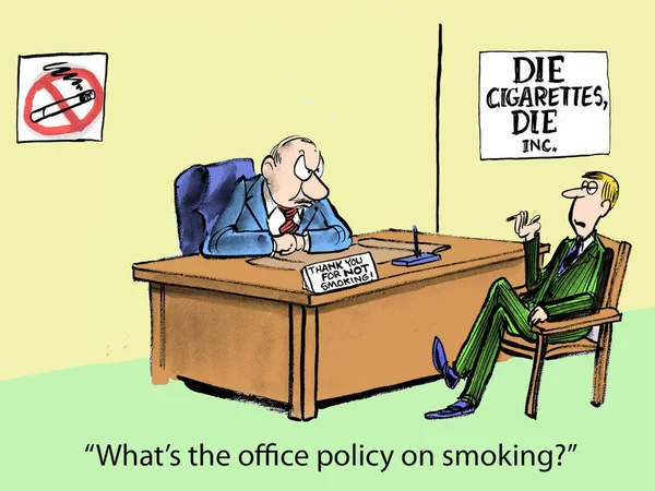 Qual Politica Dell Ufficio Sul Fumo Die Cigarettes Die Inc — Foto Stock