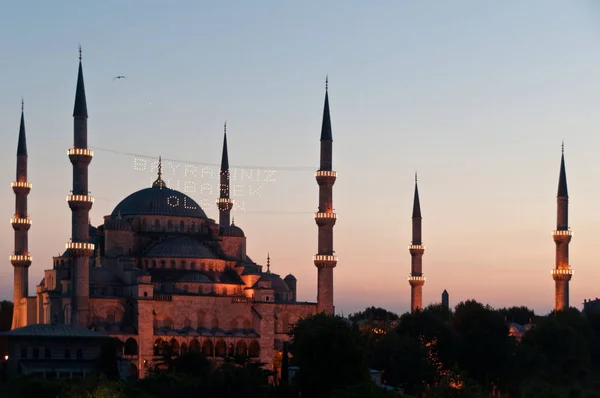 Famous Blue Mosque Istanbul Turkey Great Sunset — Stock Photo, Image
