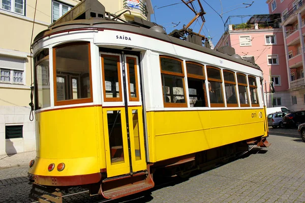 Vista Panorámica Del Hermoso Paisaje Urbano Tranvía Lisboa Portugal — Foto de Stock