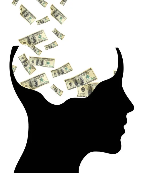 Dolarów Kontroli Ludzkiego Mózgu — Zdjęcie stockowe