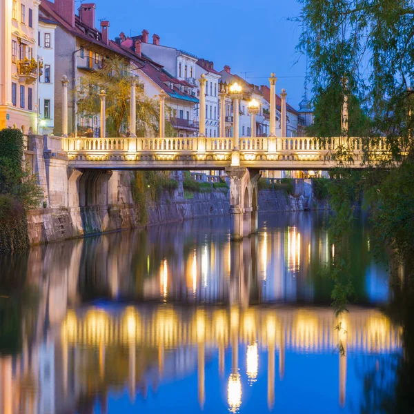 Romantique Centre Ville Médiéval Ljubljana Capitale Slovénie Europe Nouvelle Place — Photo