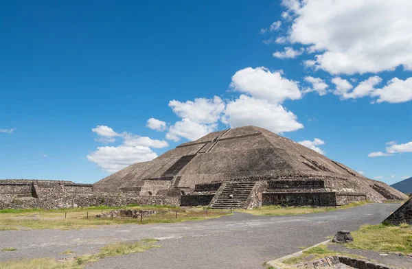 Piramis Nap Legnagyobb Piramis Teotihuacan Egyik Legnagyobb Mesoamerica Található Avenue — Stock Fotó