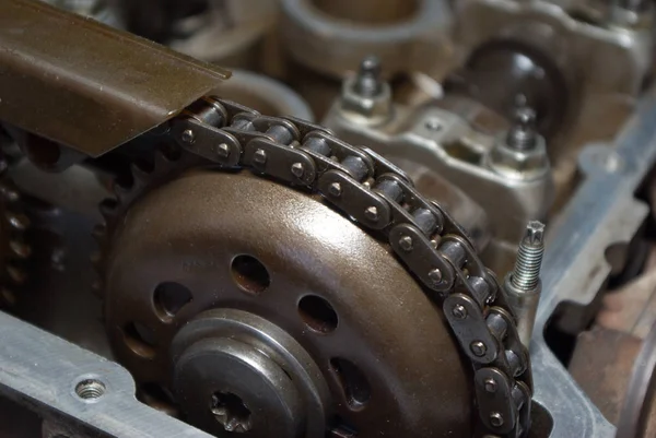 Parte Motore Auto Chiudi Vecchio Meccanismo — Foto Stock